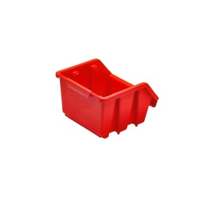 Rote PROREGAL Sichtlagerbox aus Polypropylen, ideal für Aufbewahrungssysteme.