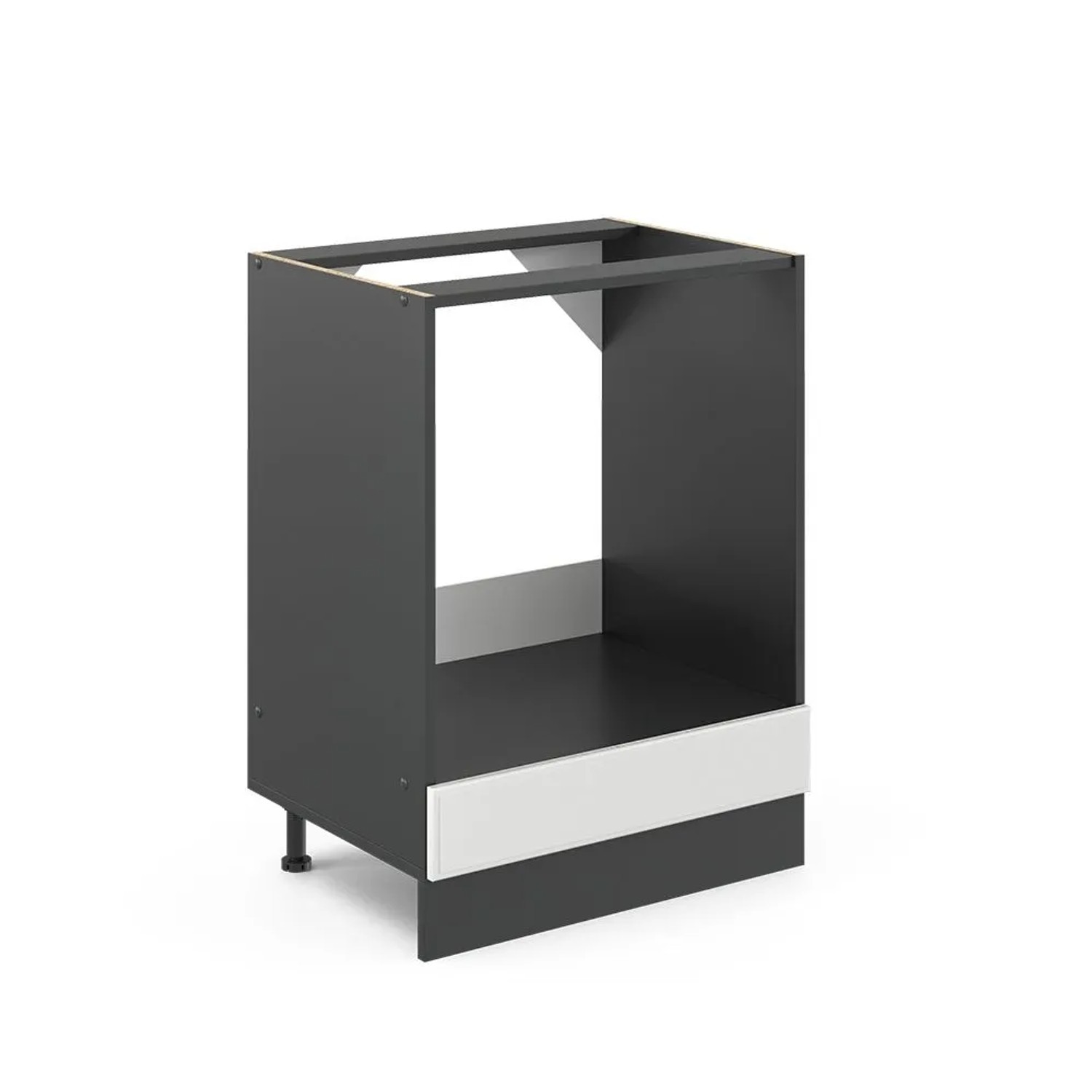 Vicco Herdumbauschrank R-Line Weiß Landhaus Anthrazit 60 cm ohne Arbeitsplatte