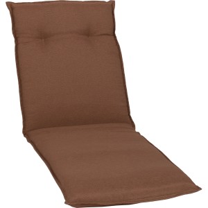 Braune Saumauflage für Relaxstuhl Tolonaro, bequemes Sitzkissen für Garten und Terrasse.