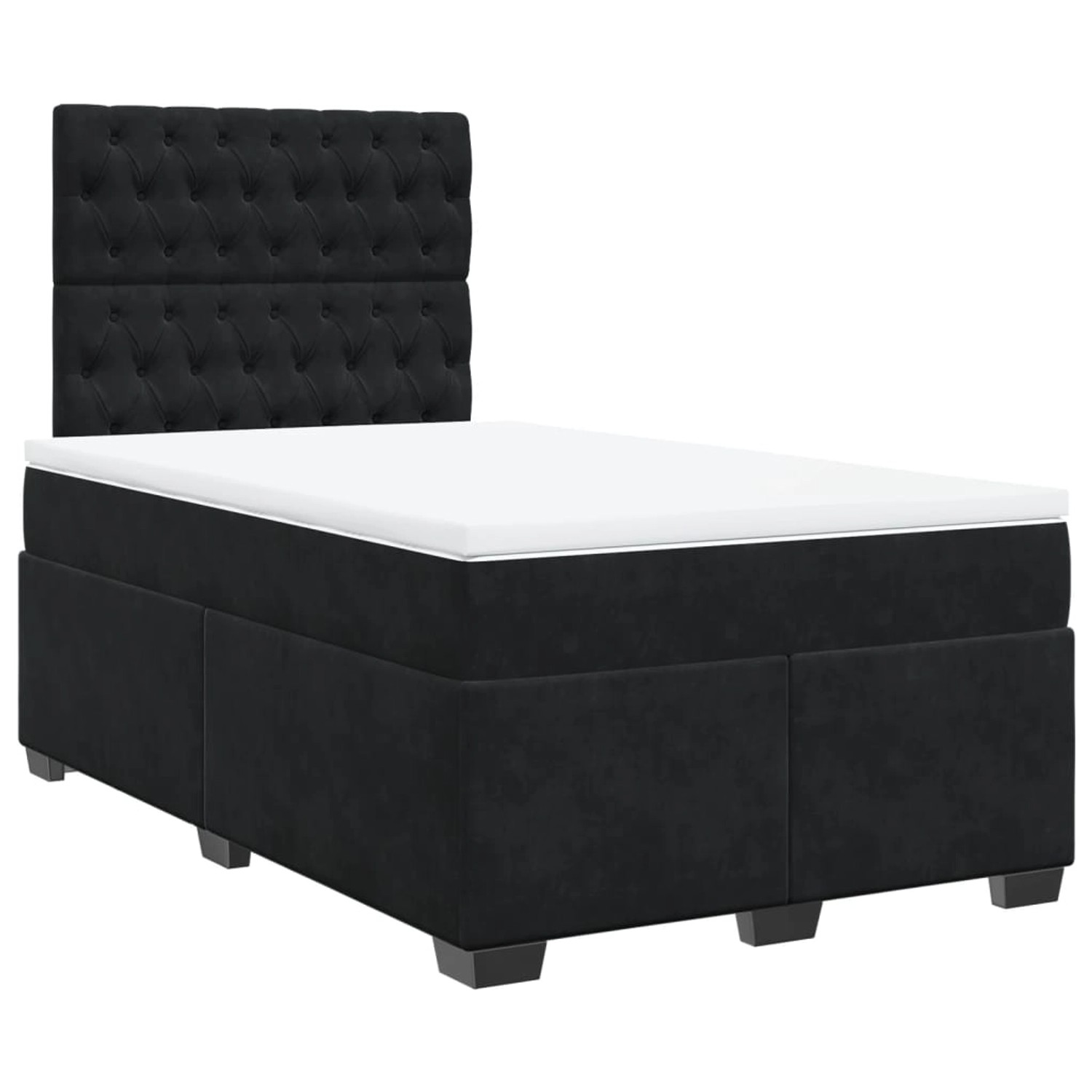 vidaXL Boxspringbett mit Matratze Schwarz 120x190 cm Samt2103247 günstig online kaufen