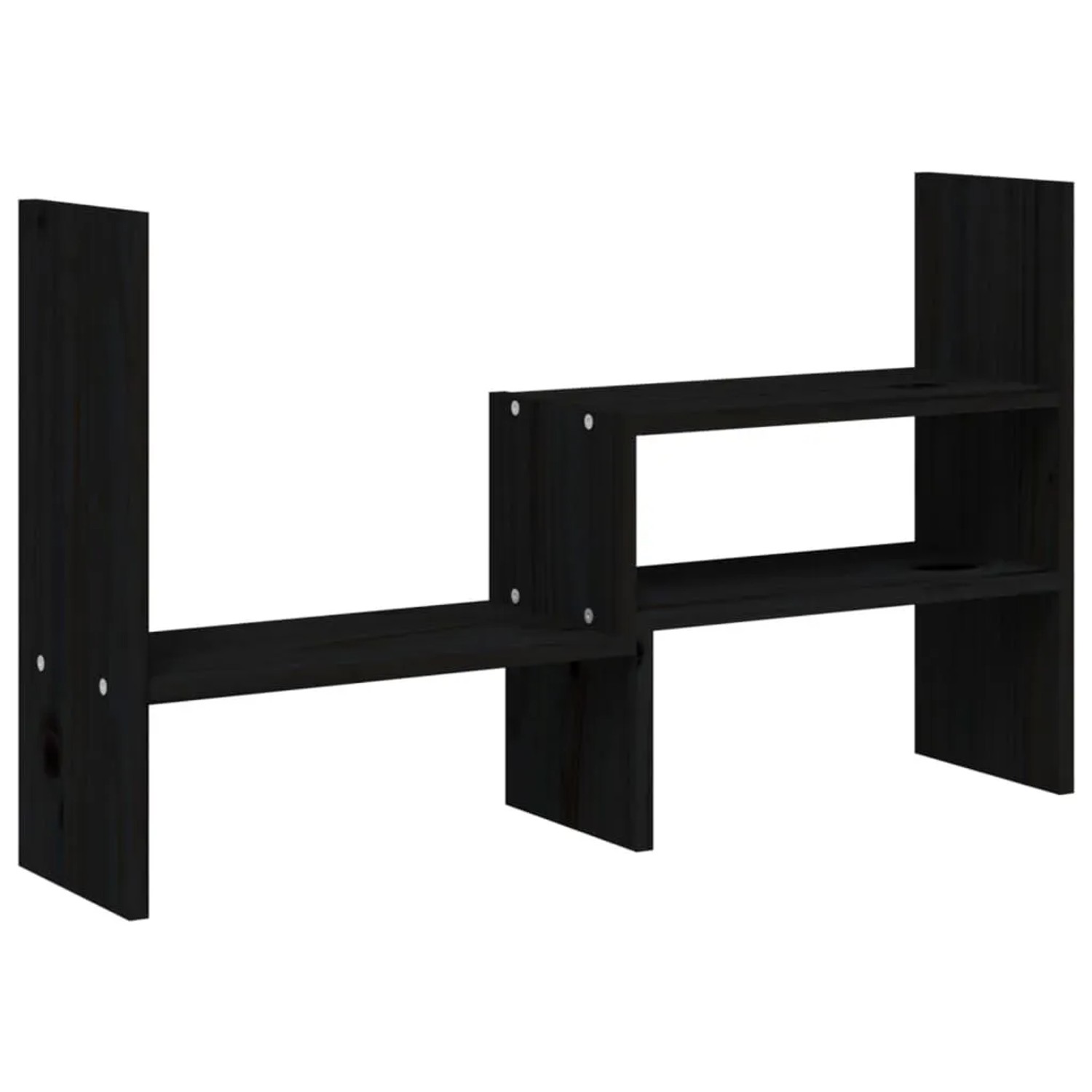 vidaXL Monitorständer Schwarz 39-72x17x43 cm Massivholz Kiefer 814013