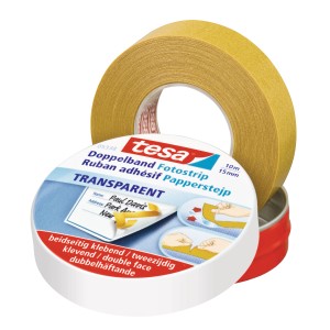 Tesa Doppelband Transparent, 10 m x 15 mm, in Metalldose. Vielseitiges Klebeband für dauerhafte Befestigungen.