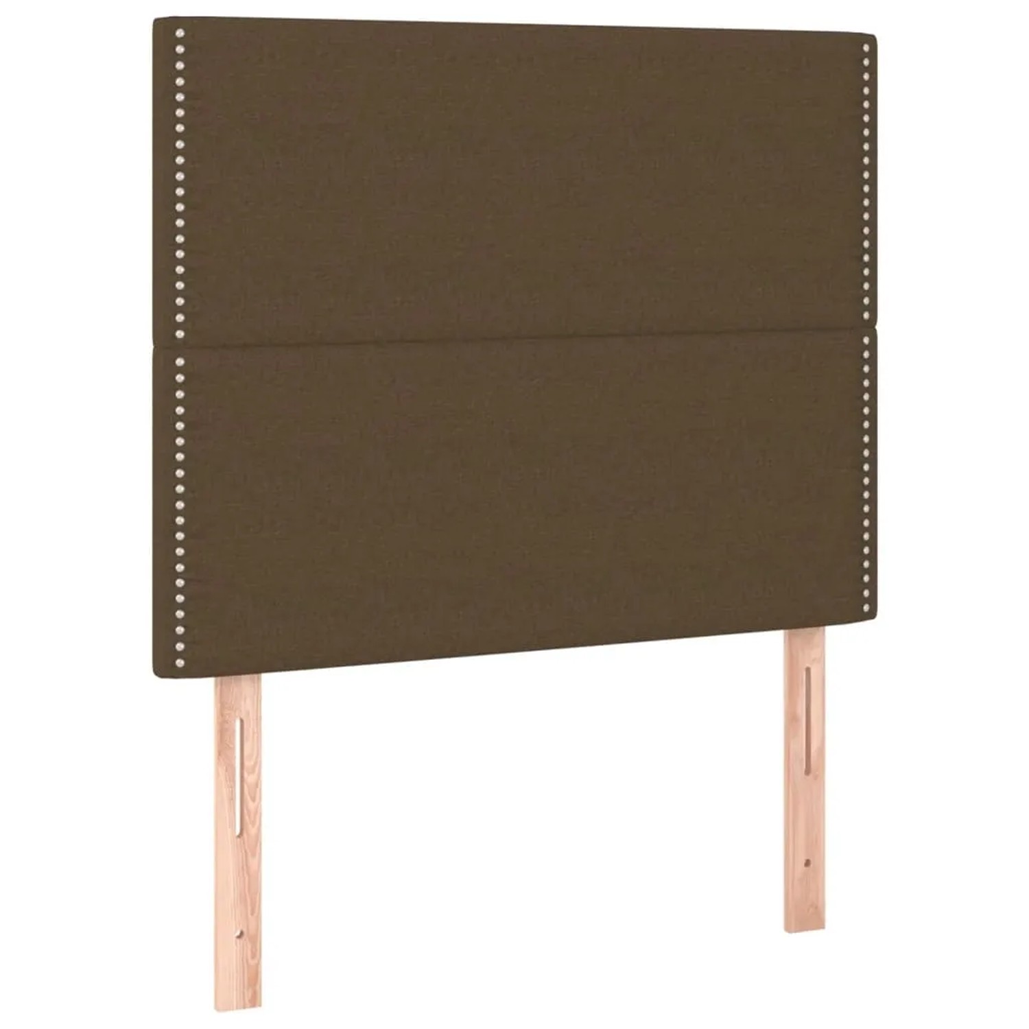 Dunkelbraunes vidaXL Boxspringbett mit Stoffbezug, 90x190 cm, inklusive Matratze.