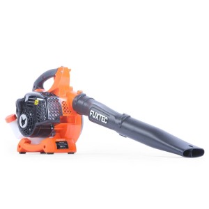 FUXTEC 4in1 Benzin-Laubsauger FX-LBS126, orange-schwarz. Leistungsstarkes Garten-Kombigerät zum Blasen, Saugen.