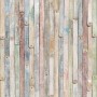 Komar Fototapete Vintage Wood Multicolor, zeigt mehrfarbige Holzpaneele mit Vintage-Look.