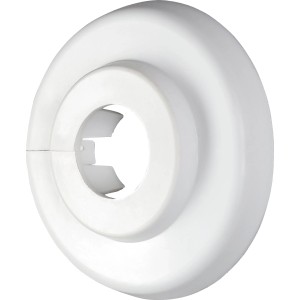 Weiße Scharnierrosette (1/4) für Heizungsrohre, 4er-Set.