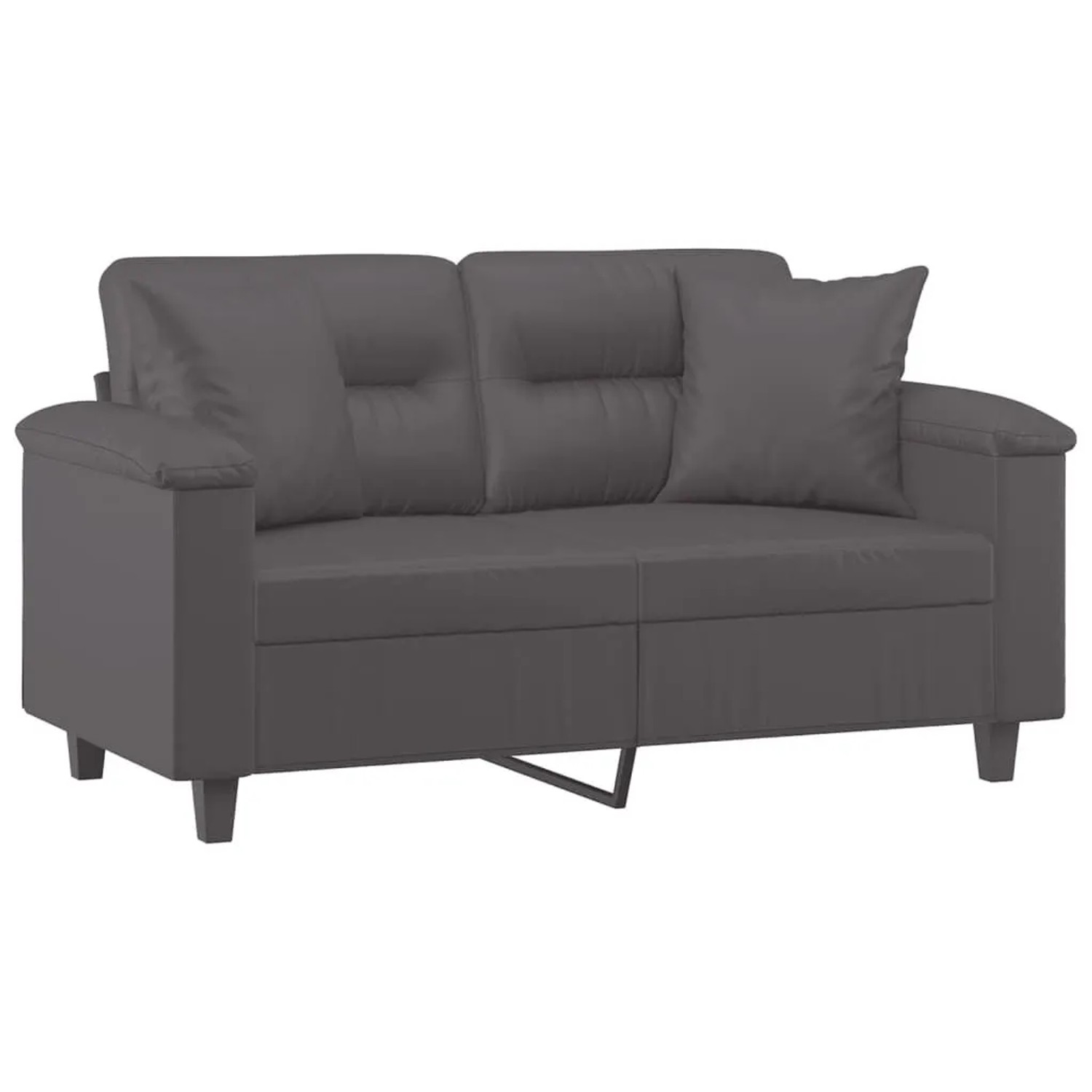 vidaXL 2-Sitzer-Sofa mit Zierkissen Grau 120 cm Kunstleder 3200985