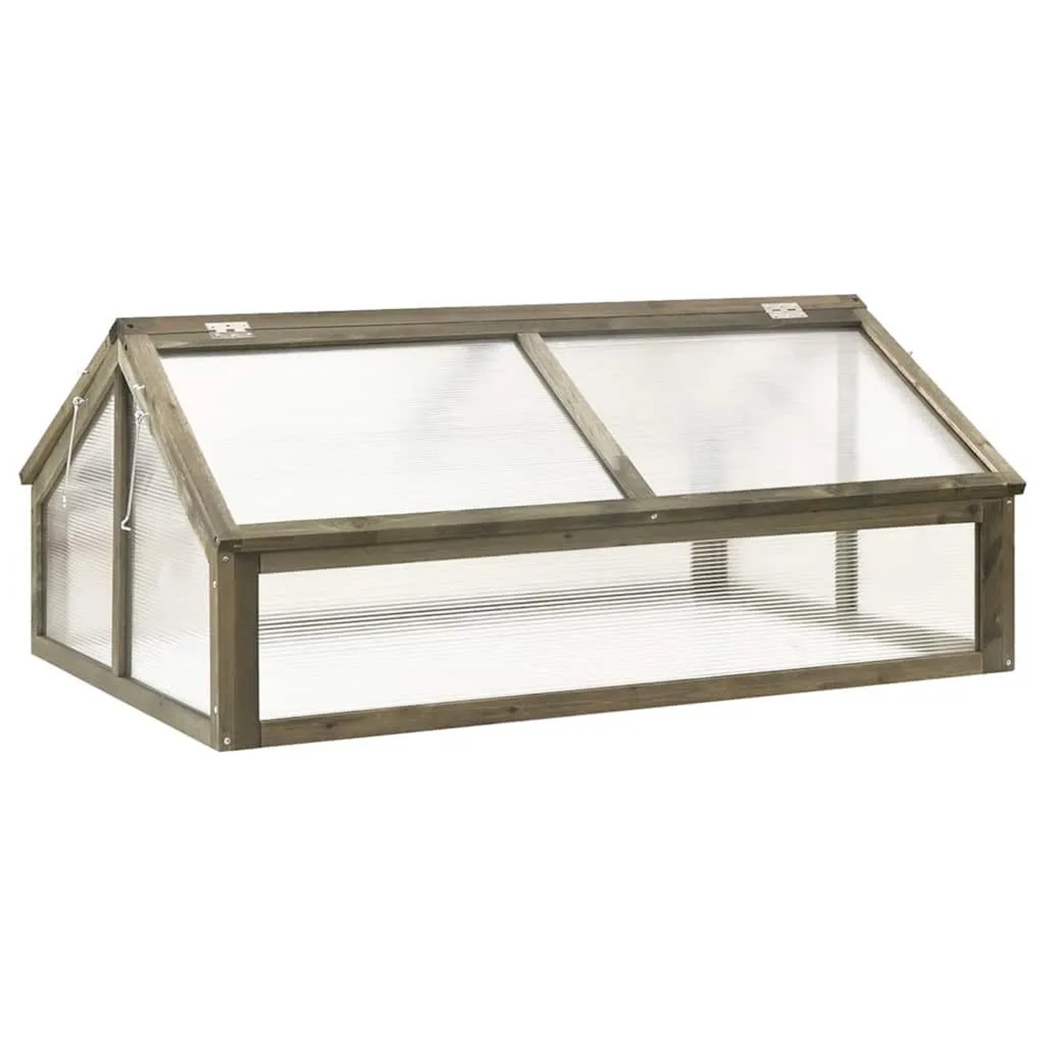 vidaXL Gewächshaus Grau 114x80x50 cm Tannenholz 316416