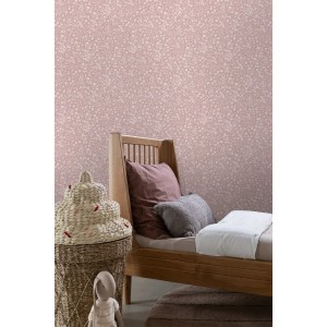 ESTAhome Vliestapete Blumen Altrosa (50x900cm) im Kinderzimmer. Dekorative Tapete mit floralem Muster.