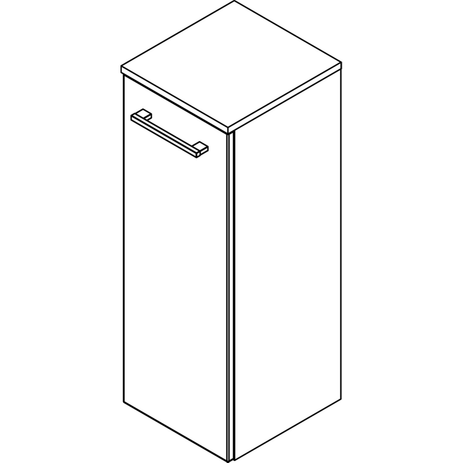 Fackelmann Hängeschrank Verona, 30 cm, Weiß Glanz/Hochglanz, Badmöbel zur Wandmontage.