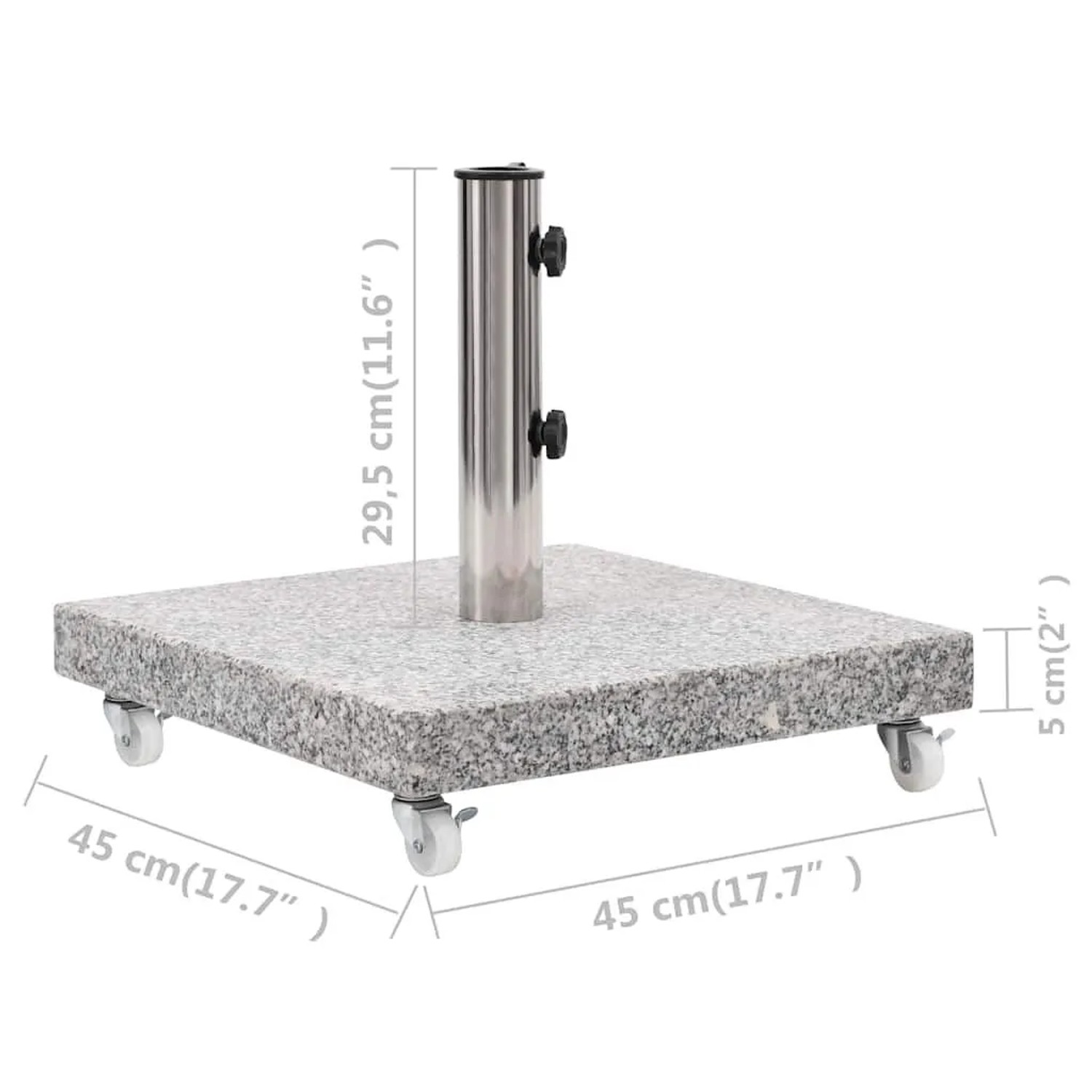 vidaXL Sonnenschirmständer Granit 30 kg Quadrat Grau 48563_8