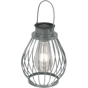 Näve LED-Solarleuchte in Silber, 21,5 cm, für Garten und Terrasse.