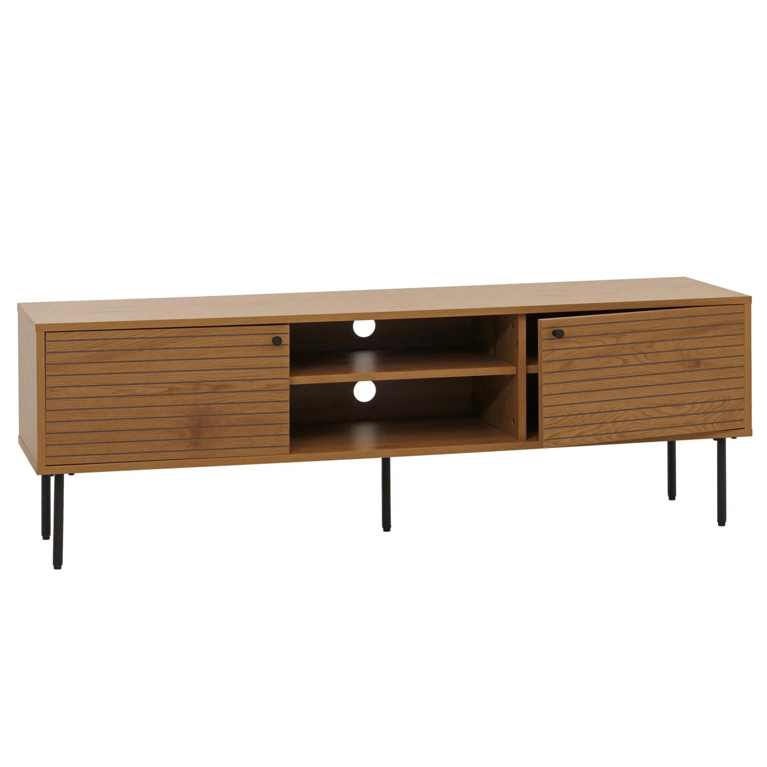 MCW TV-Rack N78 Skandinavischer Stil Metall Holz Melamin 50x150x40cm Natur