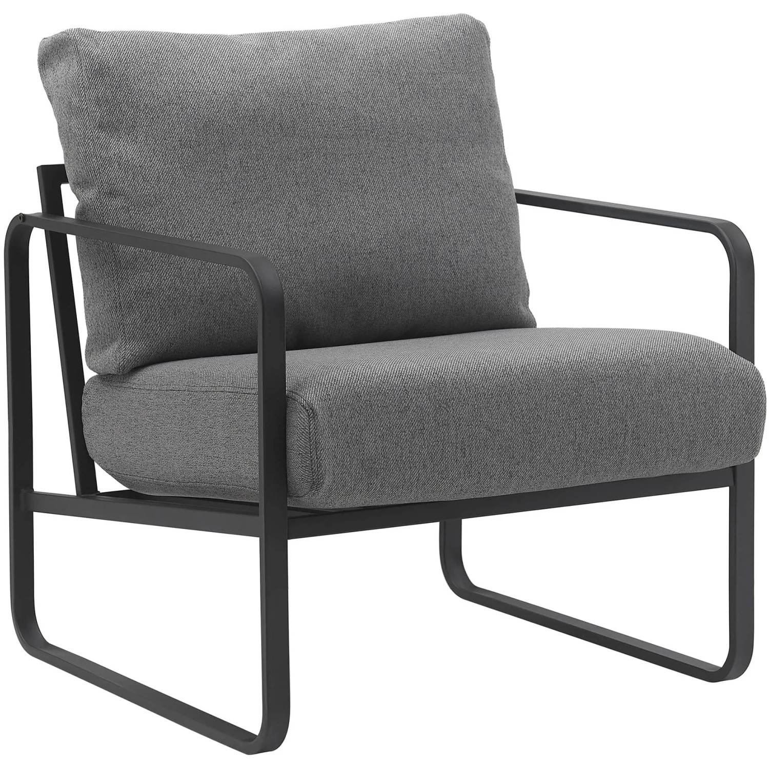 DELUKE Lounger Sessel JAKART Stoff Dunkelgrau 70x74x82cm Loungesessel Wohnzimmer Bequem Clubsessel Sessel Hotel