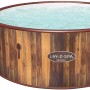 Runder LAY-Z-SPA Helsinki AirJet Whirlpool mit Holzoptik und Pumpe.