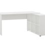 Weißer PROREGAL Eckschreibtisch mit 6 Fächern, 73,6x150x121,6 cm. Ideal für Homeoffice.
