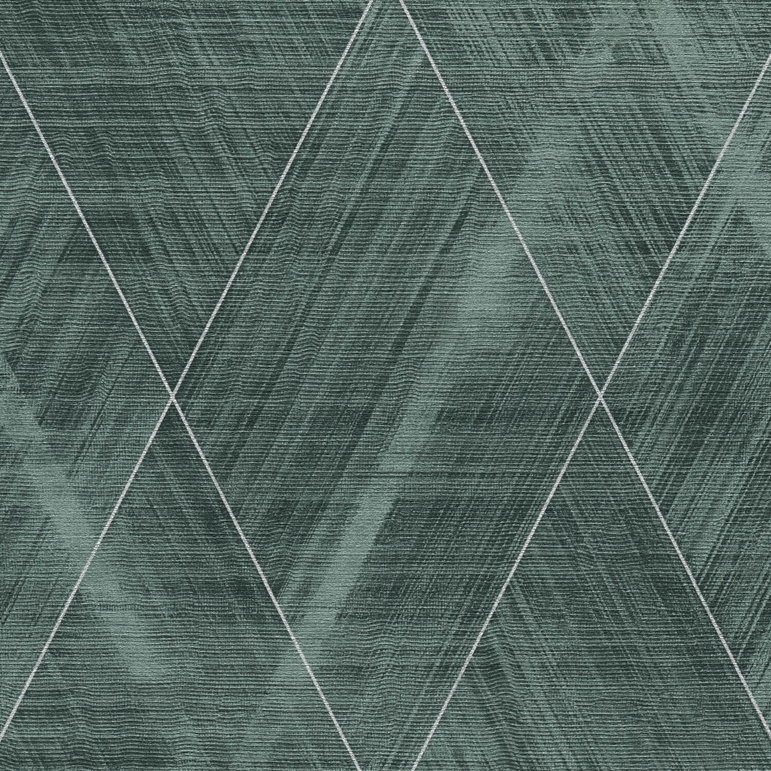 PROFHOME 388242-GU 3D Tapete Chevron Muster schimmernd Grün Silber 0,53 m x günstig online kaufen