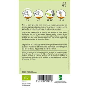 Lauch 'Carentan' Bio Samen Ca. 3 g Reich an Vitamin K