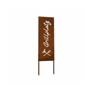 Relaxdays Gartenstecker Eisen Rostbraun Wetterfest 115 cm x 28 cm