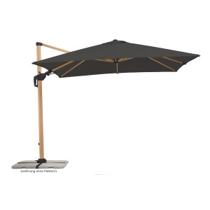 Anthrazit Schneider Ampelschirm 360x300 cm mit Kurbel und Holz-Optik Mast.