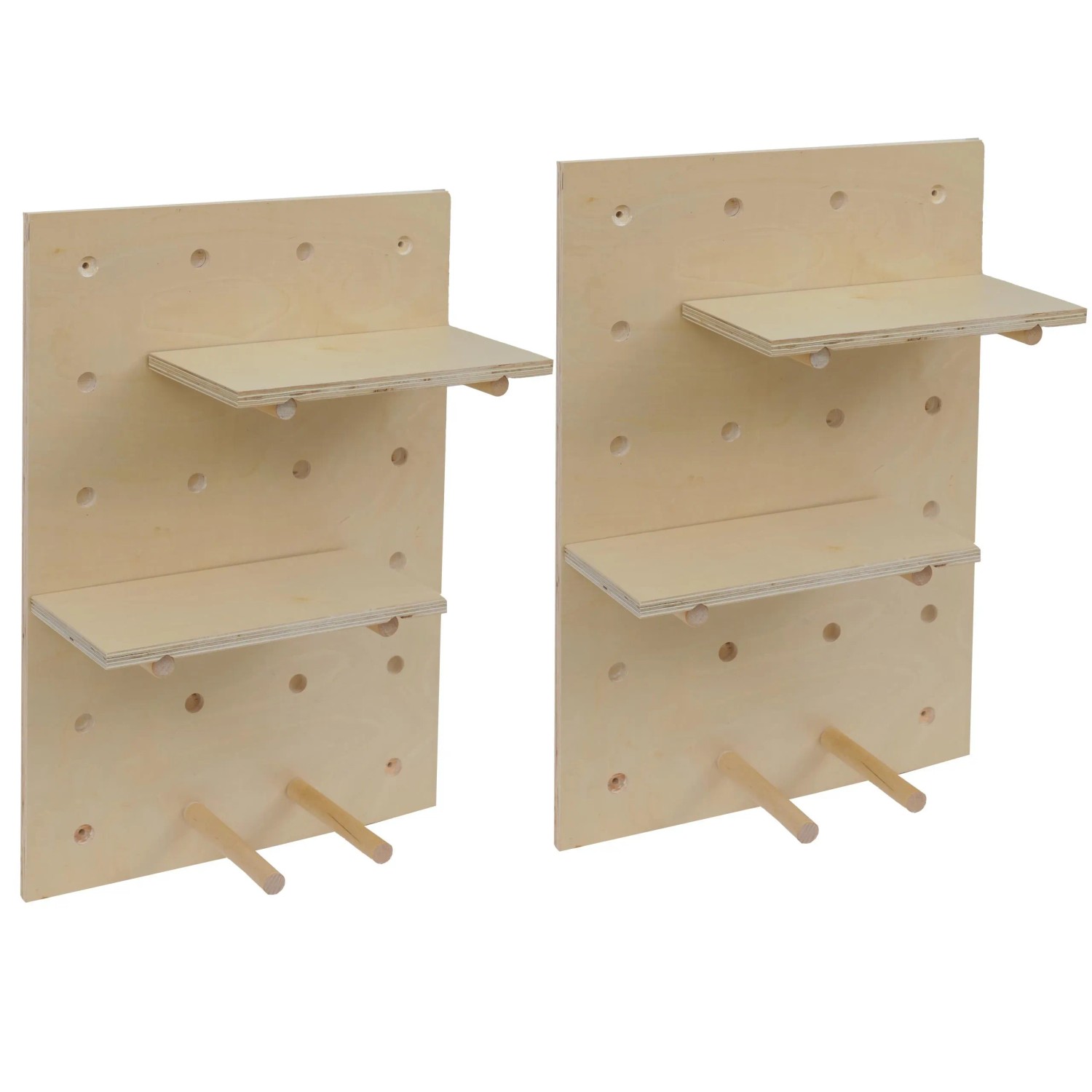 MCW 2er-Set Wandpaneel P24 4 Ebenen Aufhängung 60x40cm Naturfarben