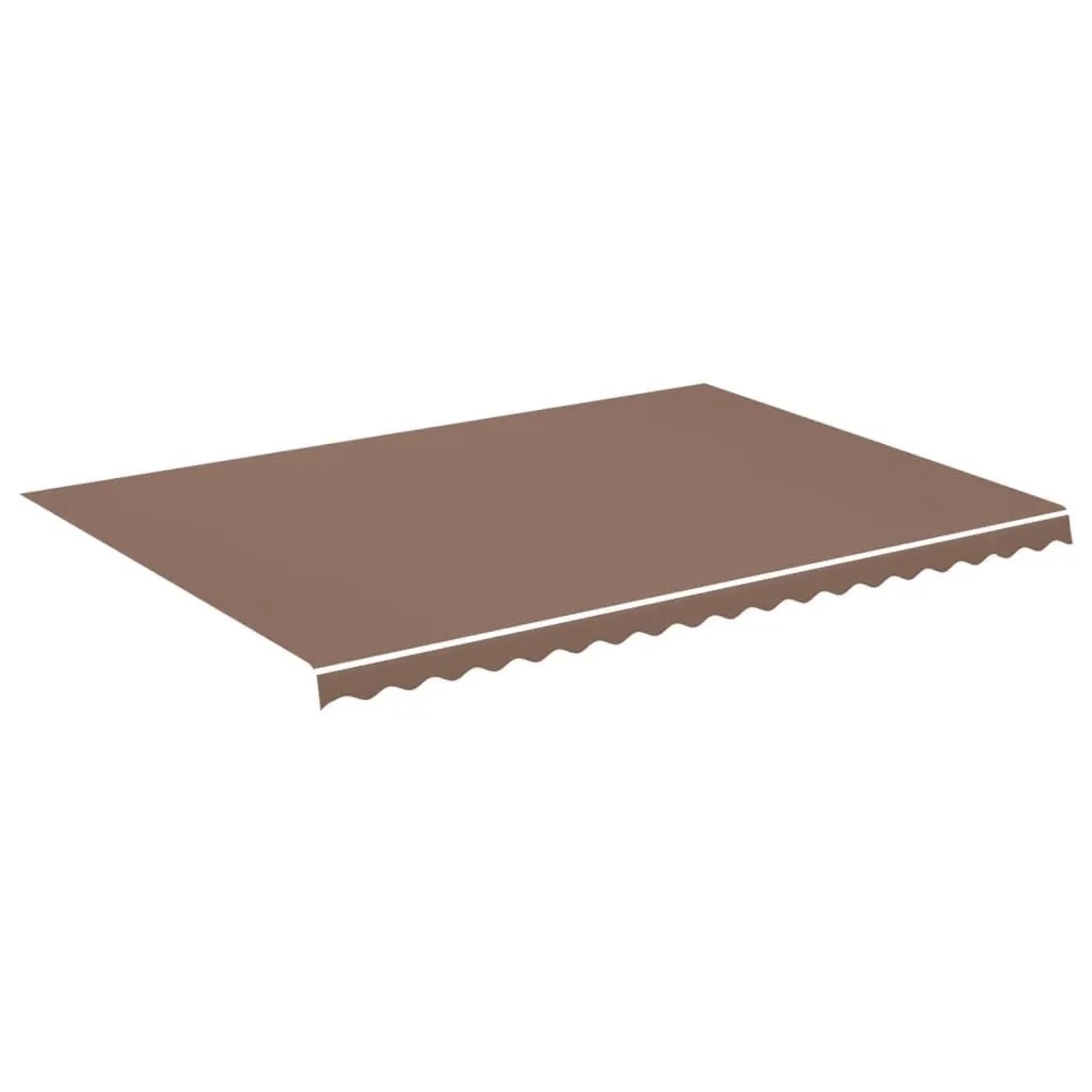 DELUKE Markisenbespannung Markisenstoff Wasserabweisend Reißfest Braun Für 500x350cm Rahmen Markise Mit Volant Markisen Ersatzstoff