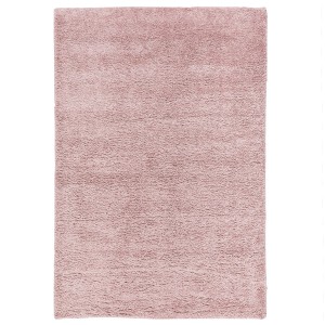 Hochflor Teppich Aloha in Altrosa, 60x110 cm. Langfloriger, weicher Shaggy Teppich für Wohnräume.
