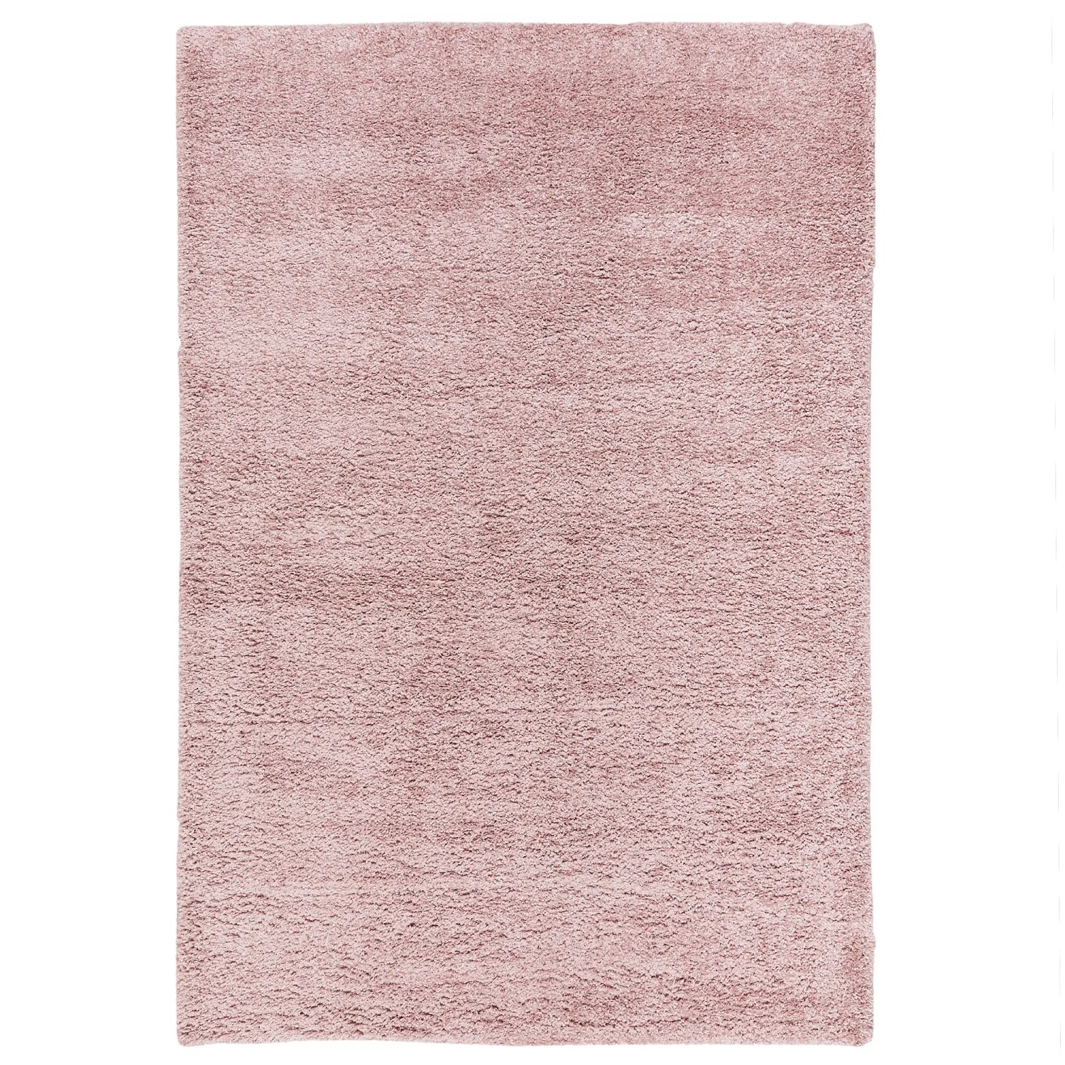 Hochflor Teppich Aloha in Altrosa, 60x110 cm. Langfloriger, weicher Shaggy Teppich für Wohnräume.