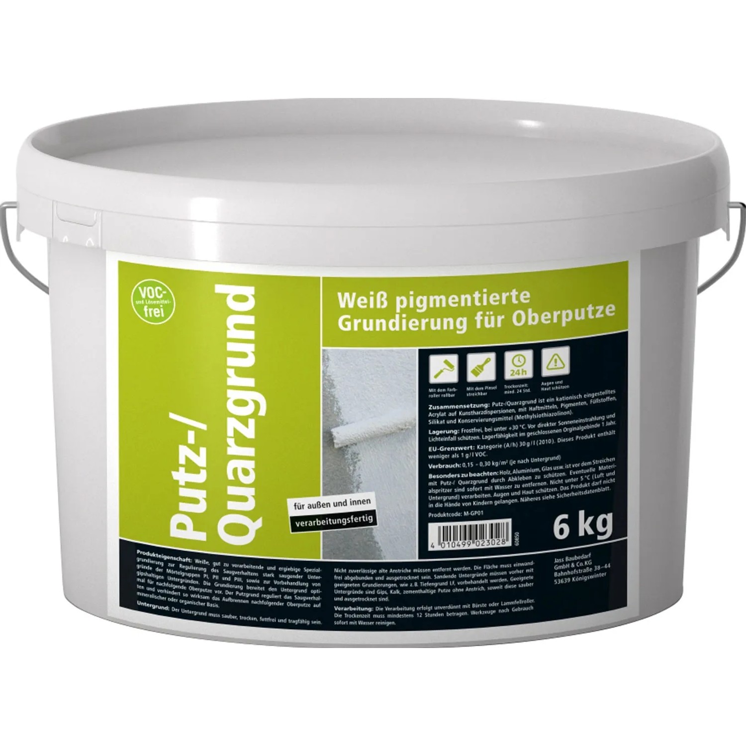 Produktbild von 20 Kg LEVEL PLUS Quarzgrund – Weiße Haftgrundierung Für Holz, Keramik, Beton, Gips – Matt, Schnell Trocknend