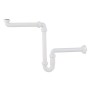 Weißer Raumspar-Siphon für Waschtisch, 41,9 mm (1 1/4) x 32 mm, aus Kunststoff.