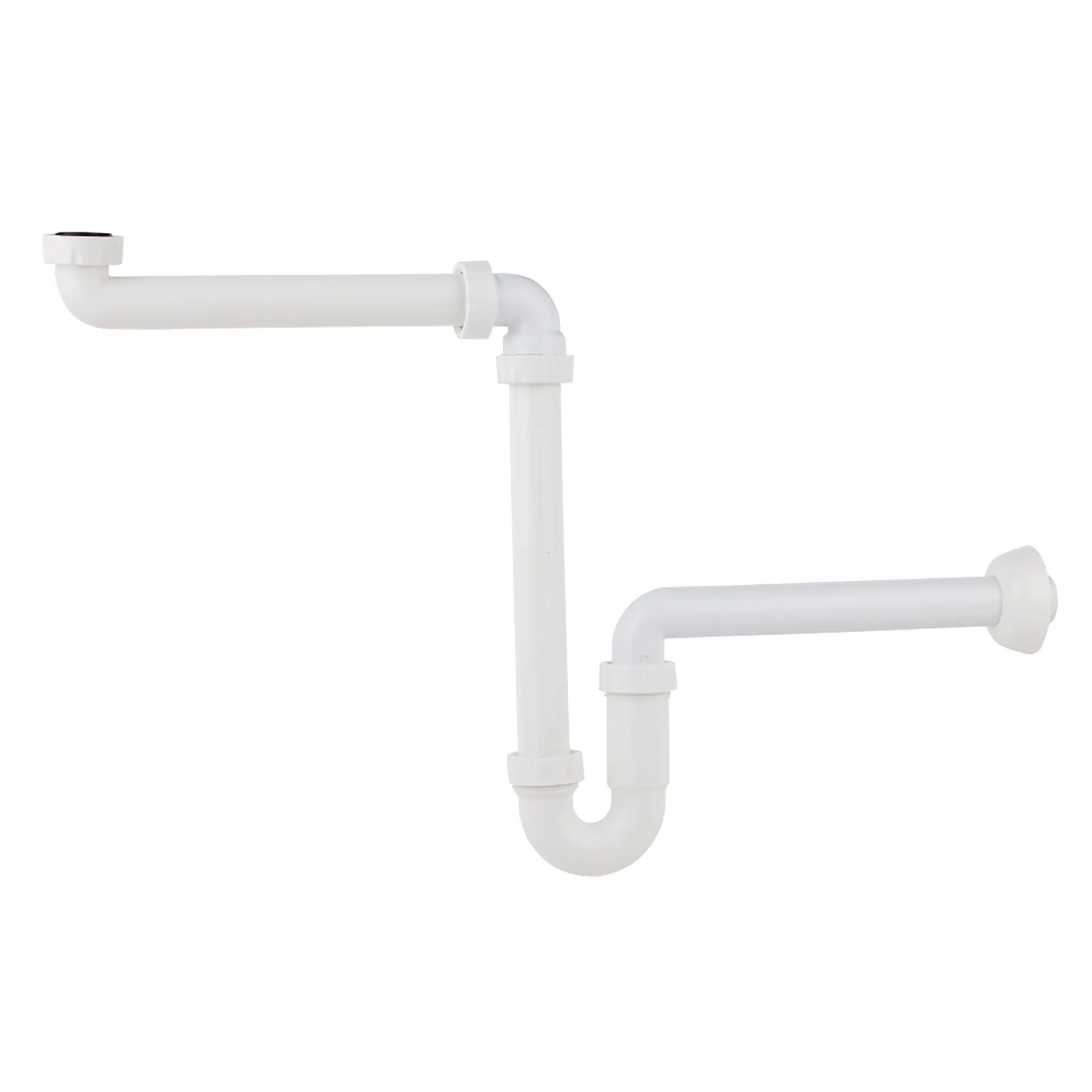 Kirchhoff Raumspar-Siphon für Waschtisch 41,9 mm (1 1/4 Zoll) x 32 mm Weiß