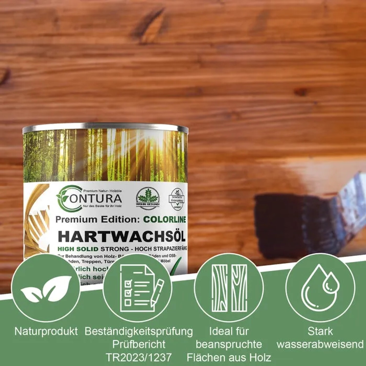 Contura Hartwachsöl Colorline Havanna, 250ml, für Holzfußböden und Möbel.