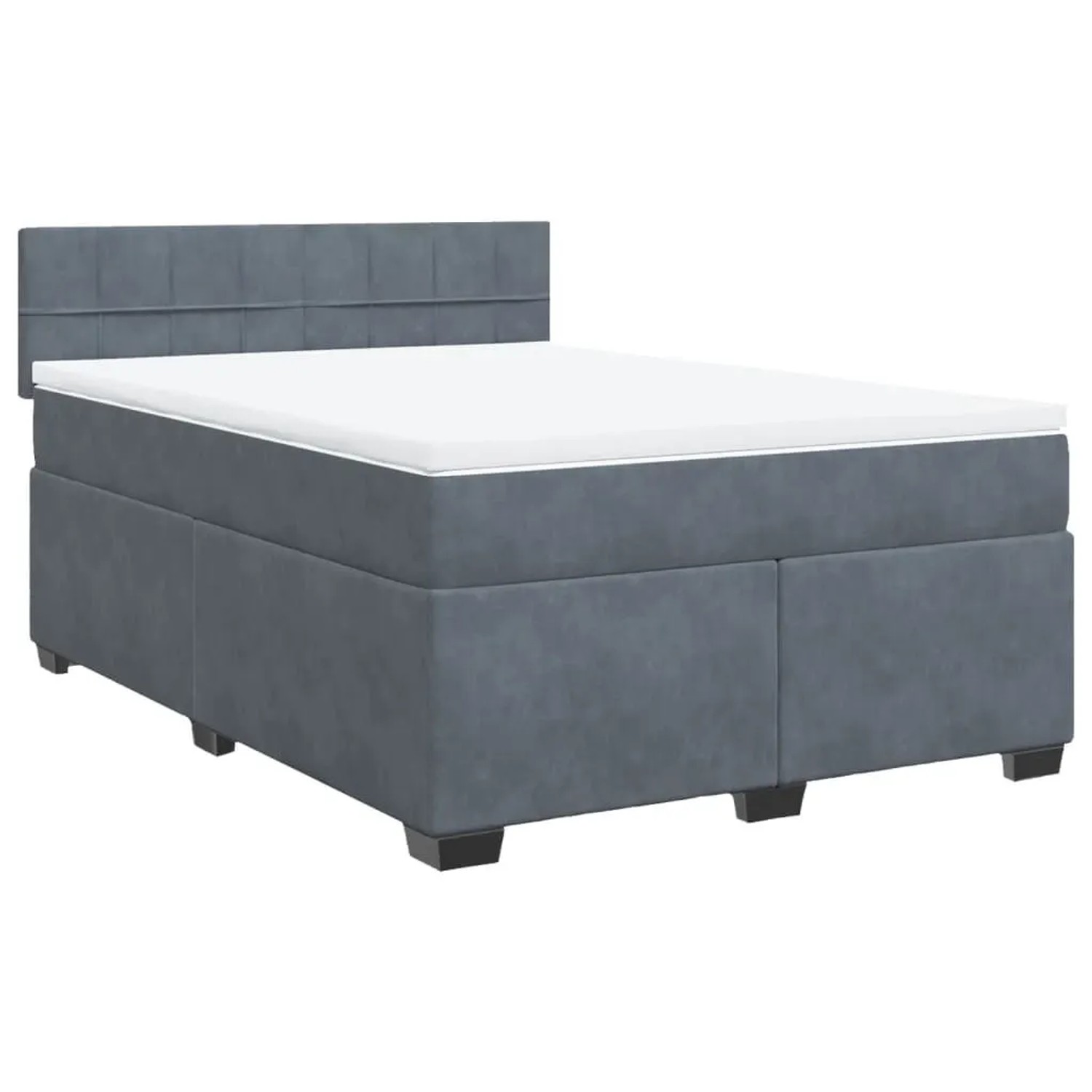 vidaXL Boxspringbett mit Matratze Dunkelgrau 140x200 cm Samt 3288631 günstig online kaufen