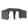 Anthrazitfarbener vidaXL Pavillon 600x298 cm mit Vorhängen für Garten & Terrasse.