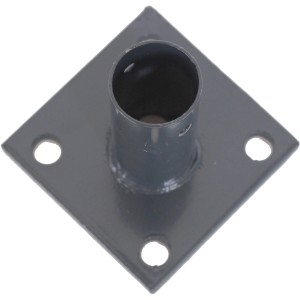 Anthrazit Bodenplatte 10x10 cm für Rundpfostenaufnahme, Zubehör für Zaunbau.