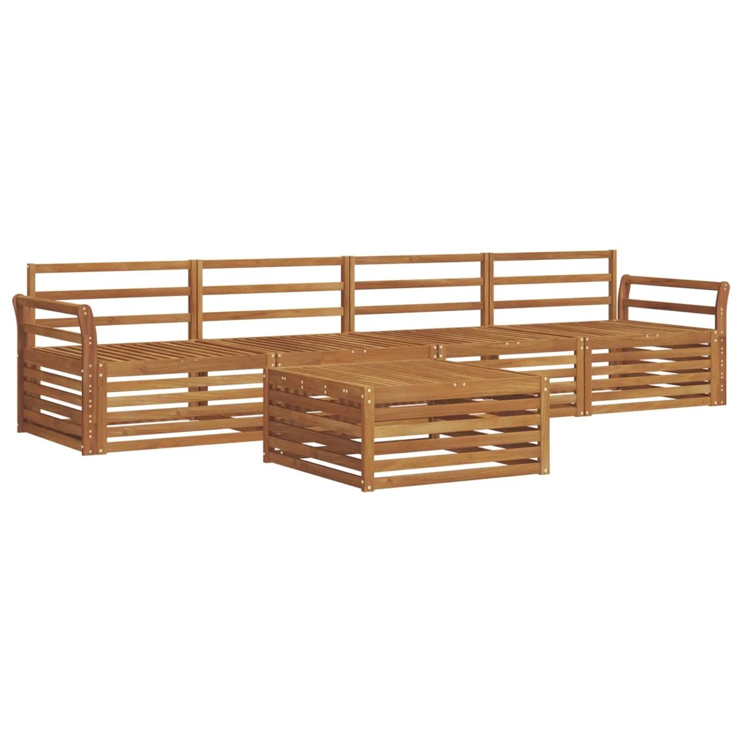 vidaXL Outdoor-Sofagarnitur 5-Tlg Natur 3372979