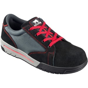 Bullstar Sicherheitsschuh Jumper S1P, Gr. 41, schwarz-rot. Arbeitsschuh mit Stahlkappe.