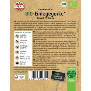 Sperli Bio Einlegegurke: Samen für bitterfreie, knackige Gurken zum Einlegen.