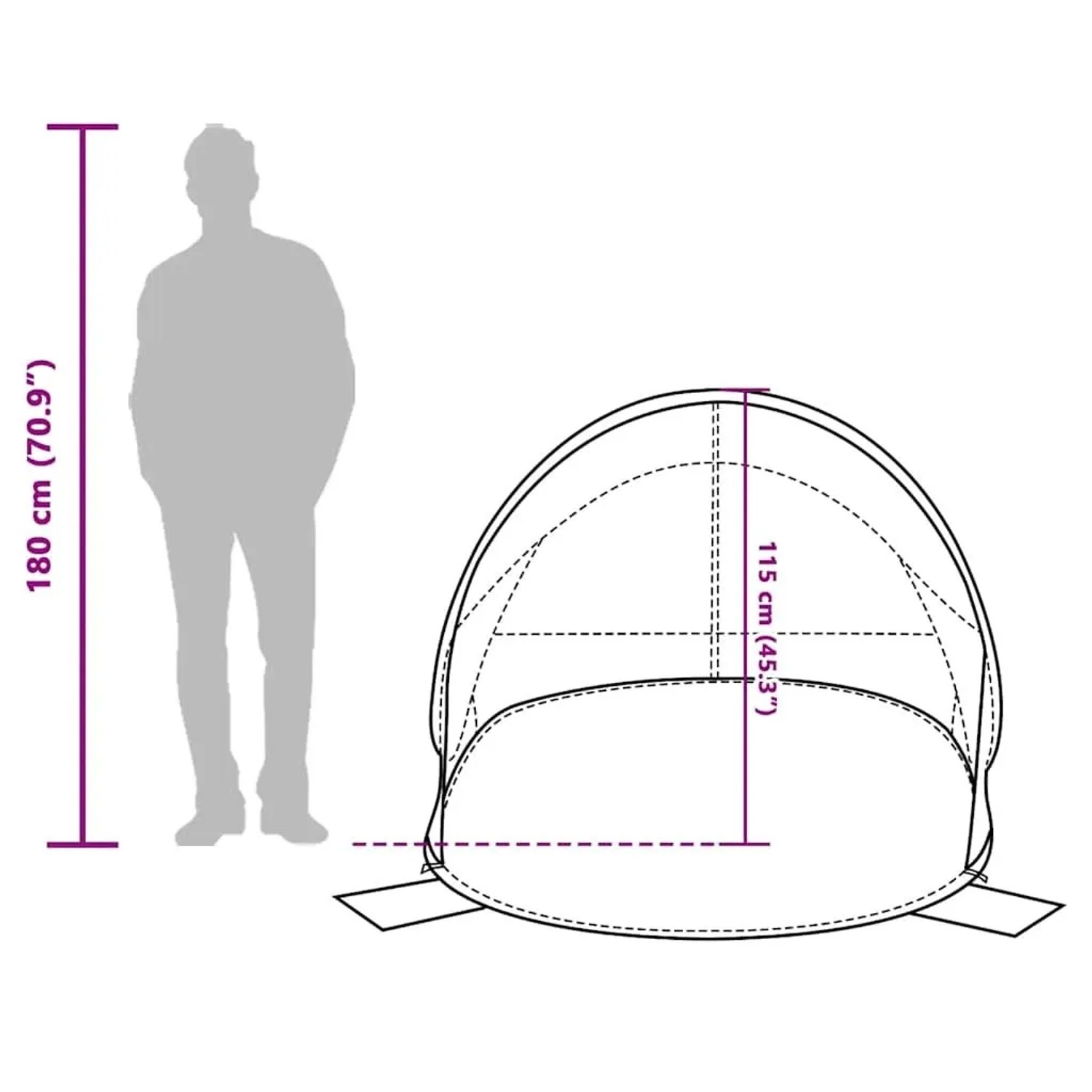 vidaXL Strandzelt 2 Personen Azurblau Pop-Up Wasserdicht 4004158_13