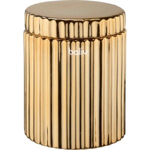 Goldene baliv Kosmetikdose Dark Wonder aus Keramik für textile Aufbewahrung.