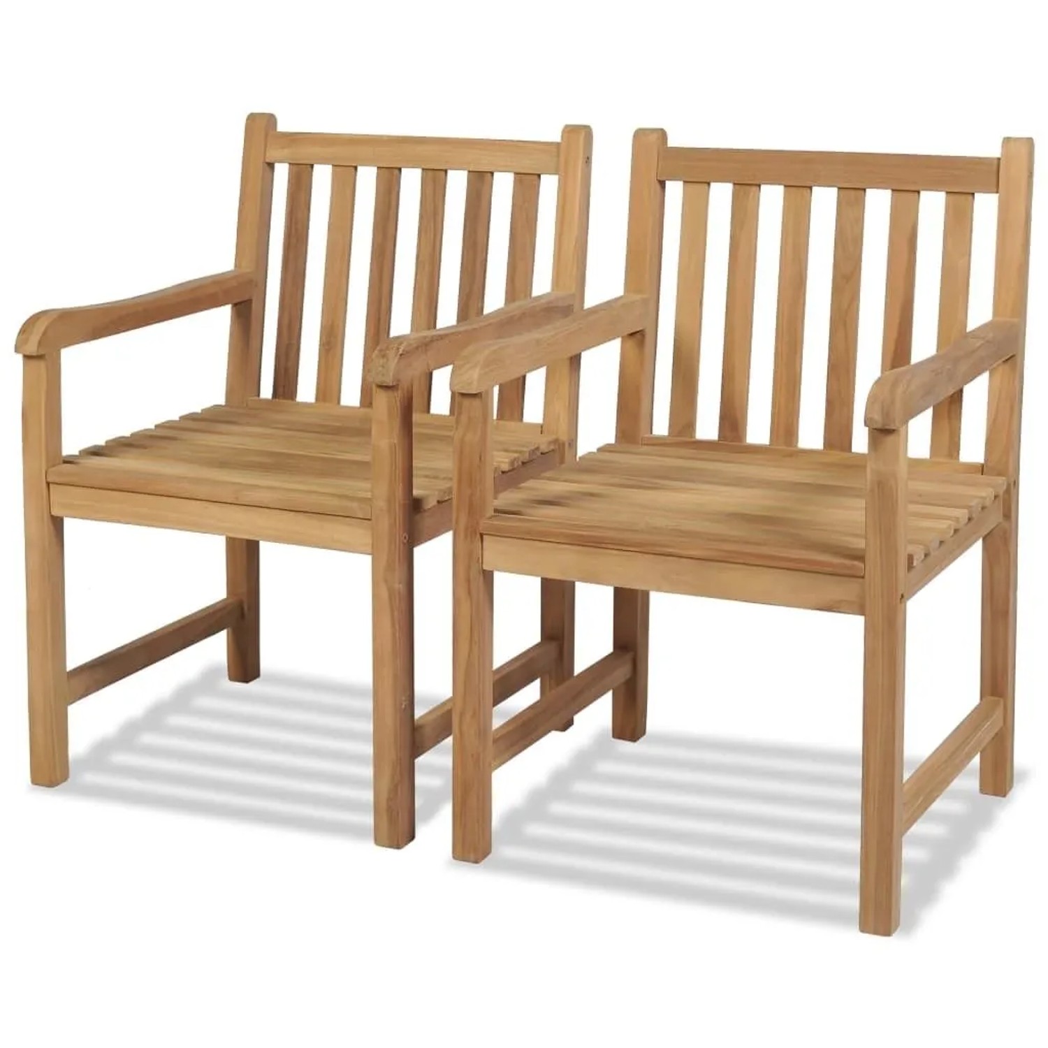 vidaXL Gartenstühle 2 Stk Massivholz Teak 43250