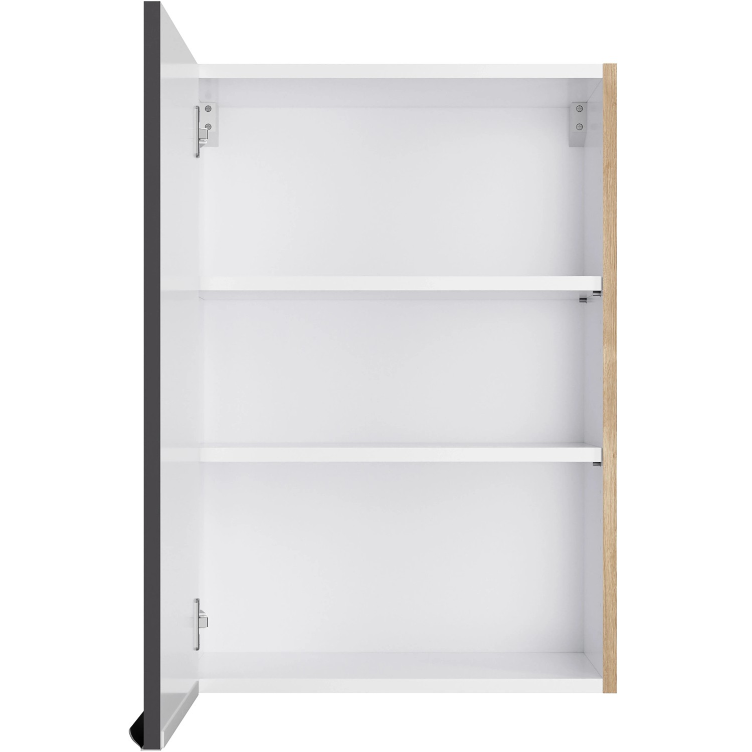 Optifit Oberschrank Linus984, 50cm, anthrazit/Wildeiche, mit 2 Einlegeböden für die Küche.