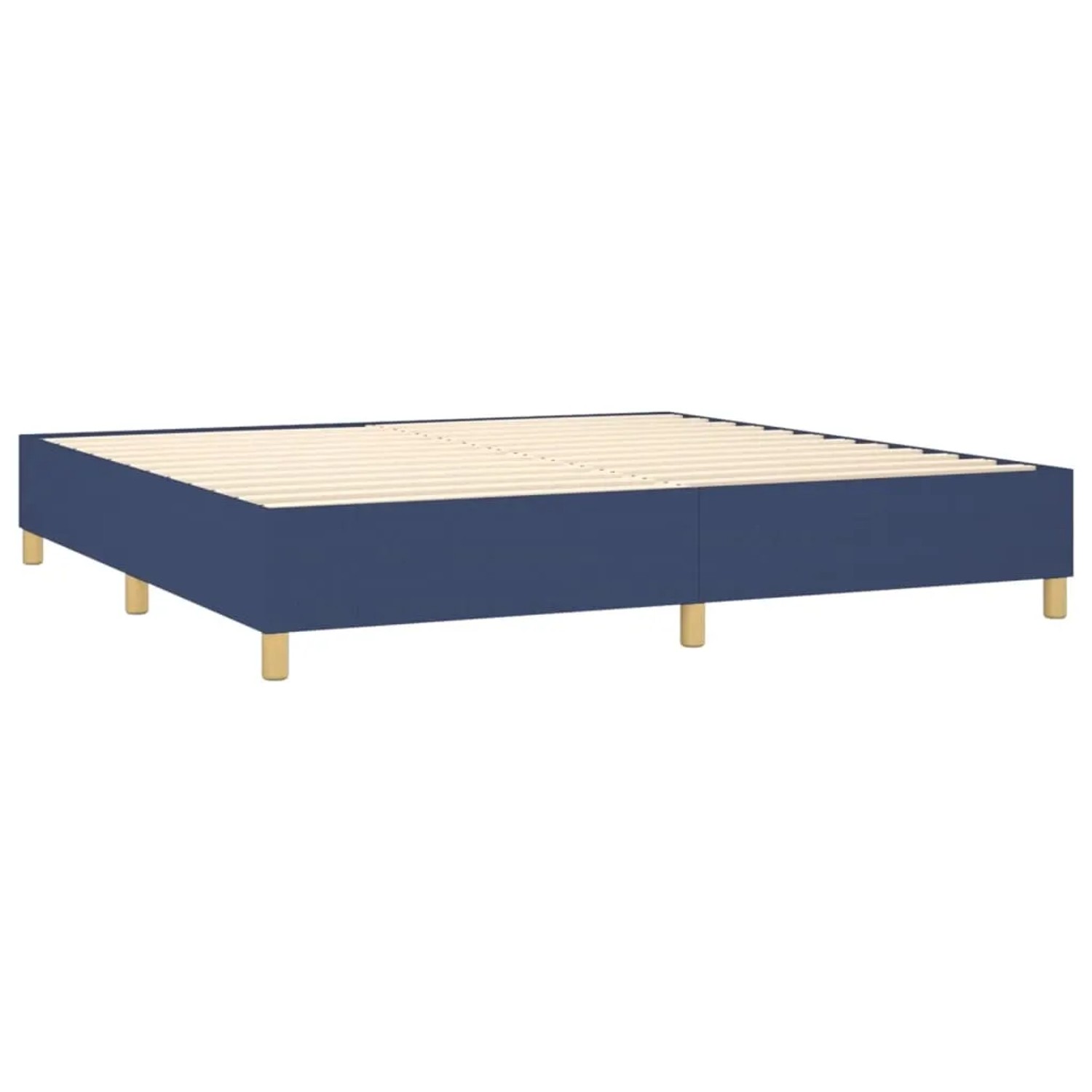 Blaues vidaXL Boxspringbett 200x200 cm mit Lattenrost. Bett für erholsamen Schlaf.