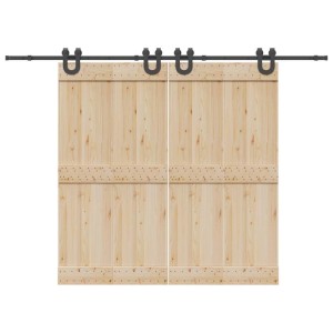 vidaXL Schiebetürbeschlag-Set 400 cm Stahl Schwarz 3295790