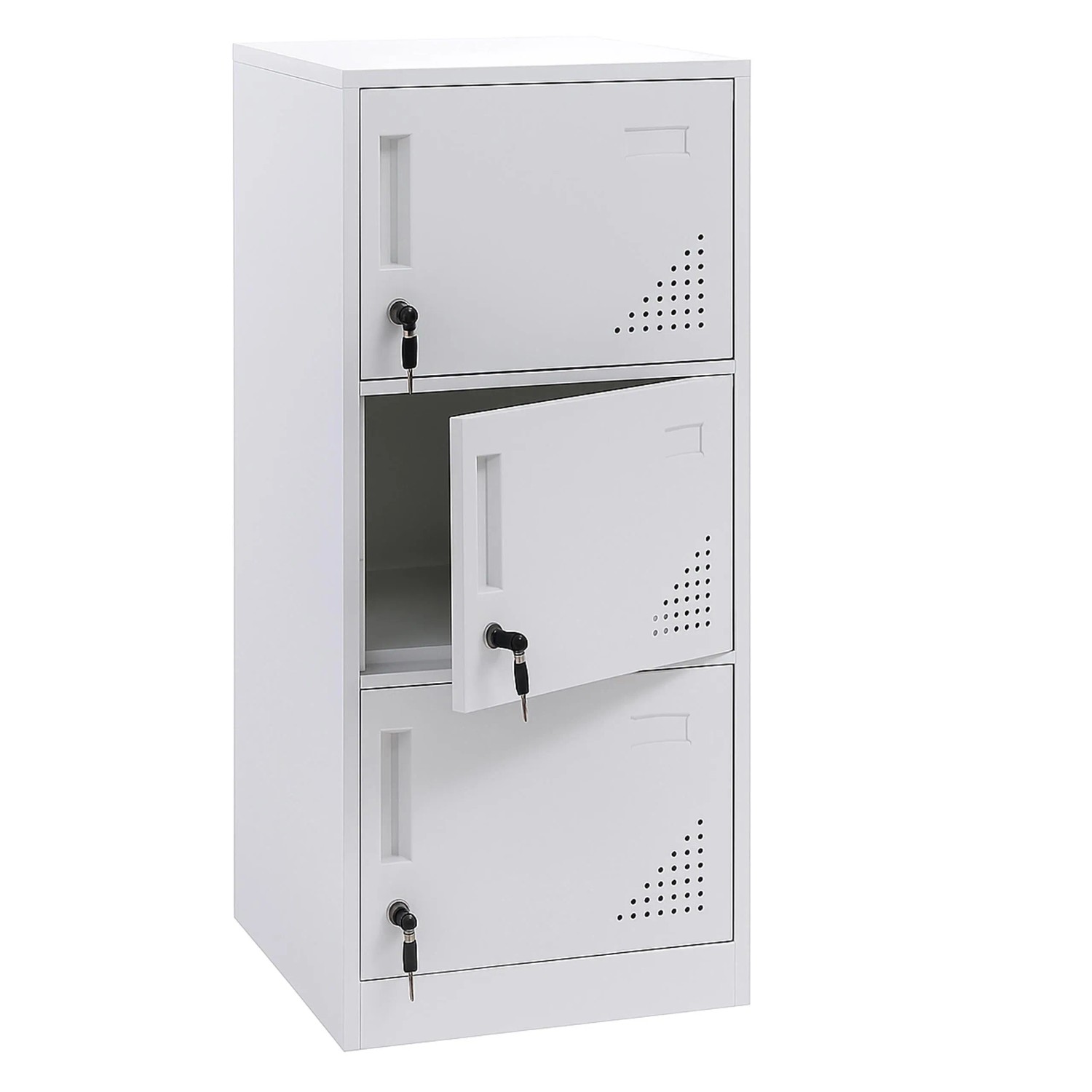 MCW Spind P63 Weiß 3 Türen