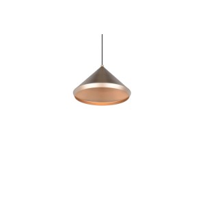 Moderne LED-Pendelleuchte Laguna in Coffee-Braun, konisch mit goldfarbener Innenseite. Stilvolle Beleuchtung.