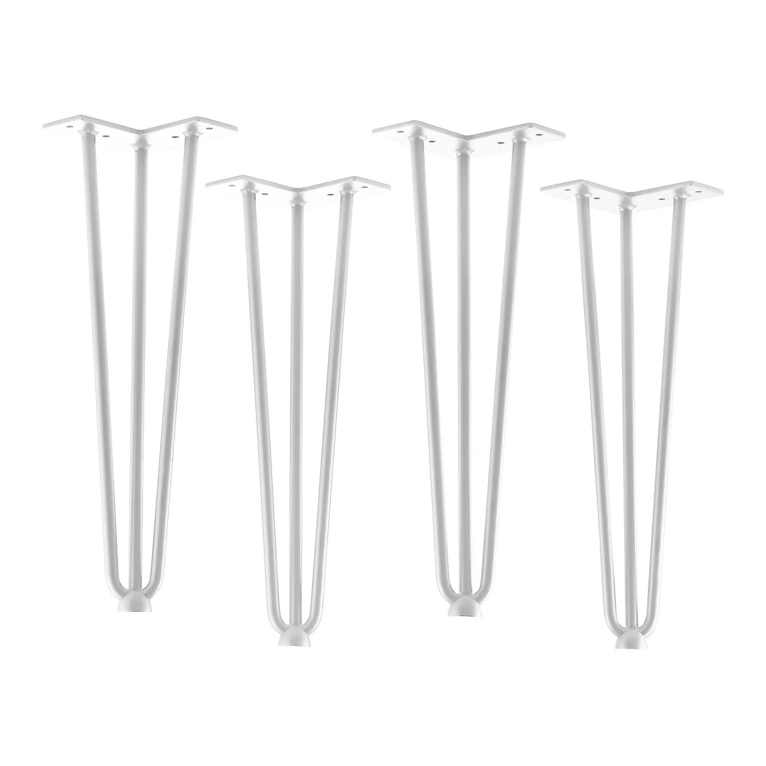 SOTECH 4 Stück Haarnadelbeine Baustahloptik Höhe 406 mm Weiß