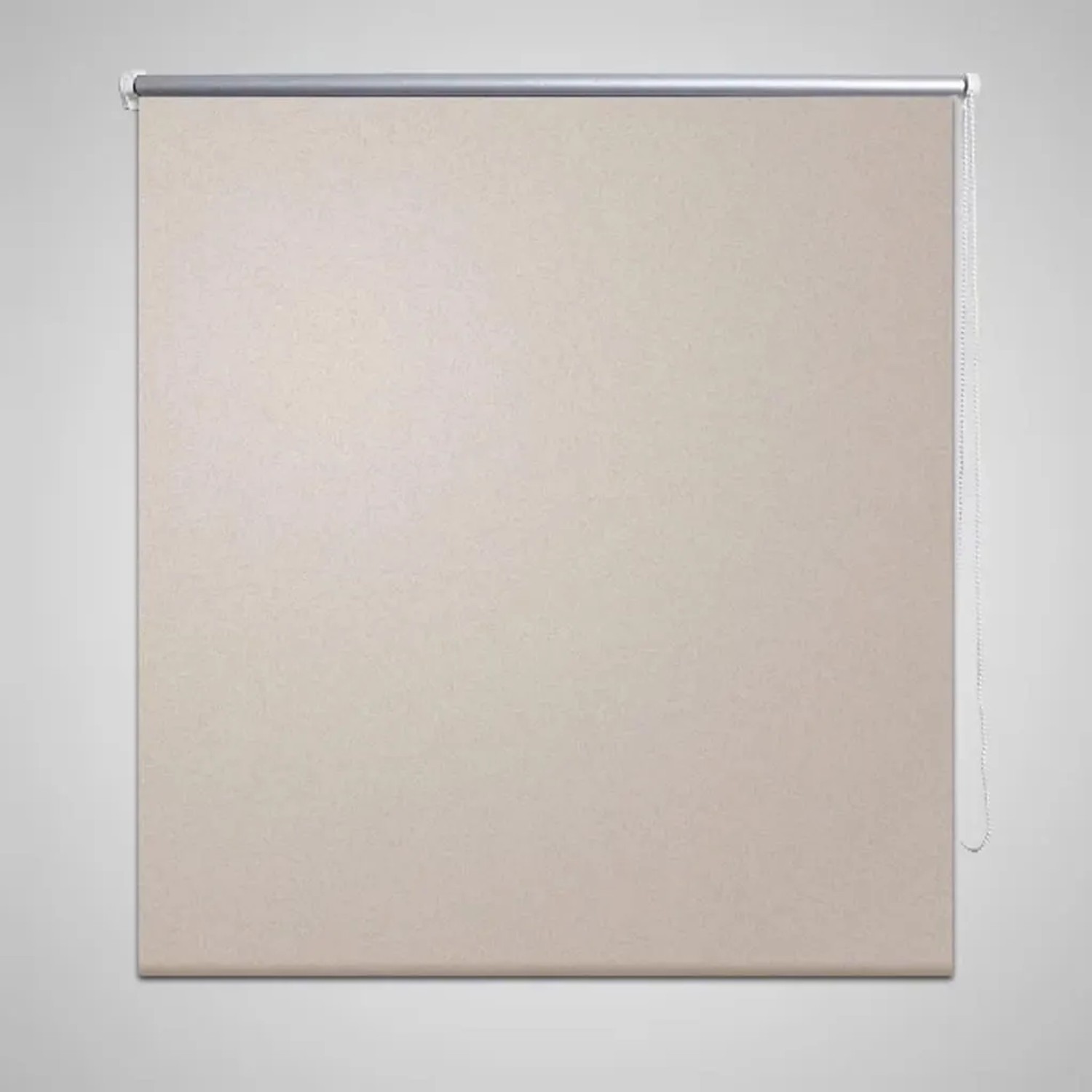 Beiges Verdunkelungsrollo 120x175 cm mit Seitenzug für Fenster.