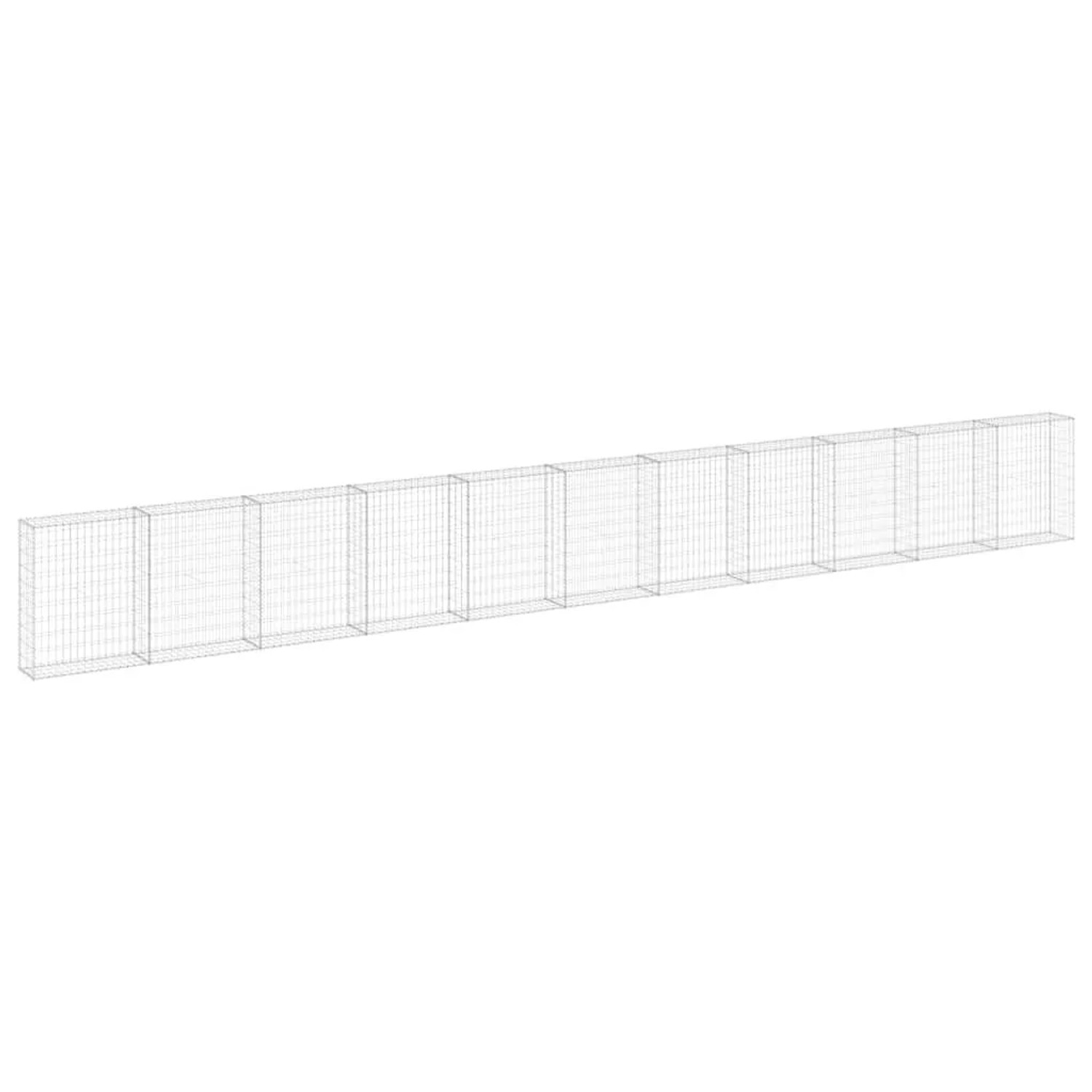 vidaXL Gabionenwand mit Abdeckung Verzinkter Stahl 900x30x100 cm 147817 günstig online kaufen