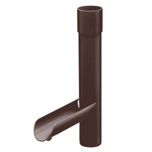 Inefa Regensammler Fallrohr, dunkelbraun, mit Klappe zum Befüllen einer Regentonne.